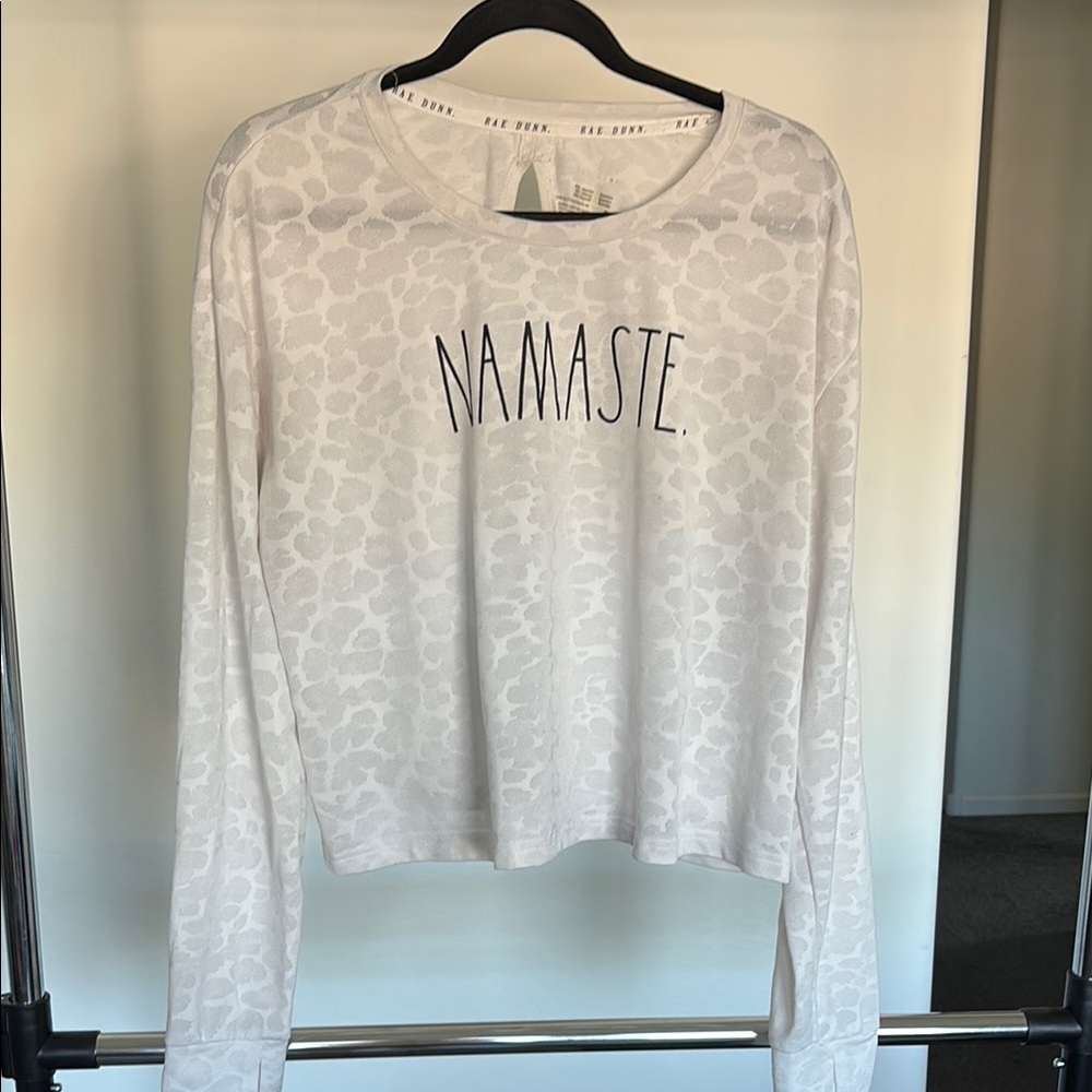 Rae Dunn Gray Crop Long Sleeve Sweatshirt
